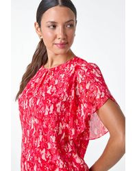 Roman - Ditsy Floral Frill Sleeve Top - Lyst
