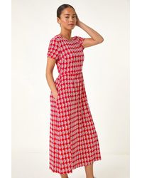 Roman Petite - Geometric Spot Pocket Midi Dress - Lyst
