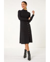 Roman - Button Detail Knitted Dress - Lyst