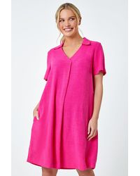 Roman - Originals Petite Linen Blend Pocket Tunic Dress - Lyst