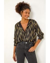 D.u.s.k - Foil Print Button Detail Shirt - Lyst