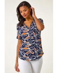 Roman - Textured Print Zip Detail Top - Lyst