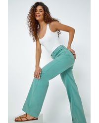 Roman - Cotton Blend Wide Leg Stretch Jeans - Lyst
