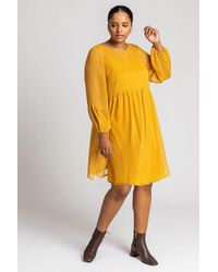 Roman Curve - Chiffon Shimmer Stripe Smock Dress - Lyst