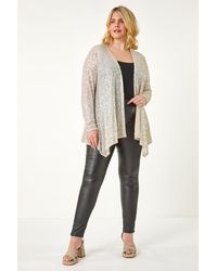 Roman Curve - Sequin Waterfall Front Cardigan - Lyst