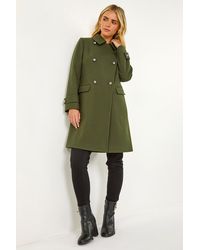 Roman Petite - Double Breasted Military Coat - Lyst