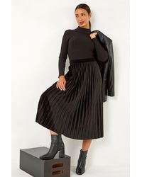 Roman - Velvet Pleated Midi Skirt - Lyst