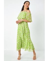 D.u.s.k - Spot Print Chiffon Overlay Maxi Dress - Lyst