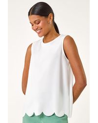 Roman - Scalloped Hem Vest Top - Lyst