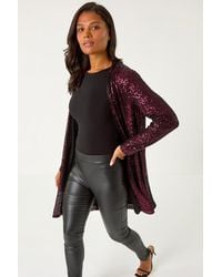 Roman - Longline Sequin Stretch Jacket - Lyst
