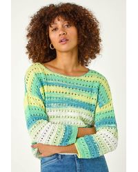 Roman - Ombre Openwork Knit Jumper - Lyst