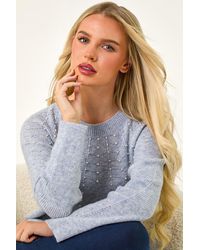 Roman Petite - Pearl Detail Knit Jumper - Lyst