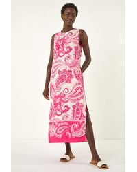Roman - Paisley Print Midi Dress - Lyst