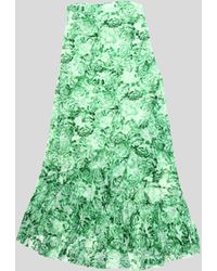Ganni Synthetic Capella Mesh Floral Print Skirt in Green - Lyst
