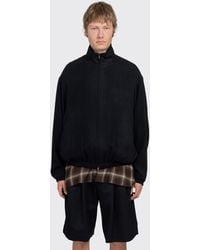 Ssstein - Silk Rayon Flannel Shirred Light Zip Jacket - Lyst