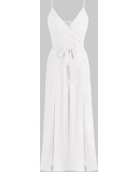 white low cut jumpsuit