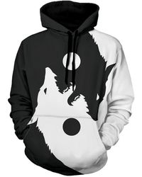 Splatter Wolf Mens Hoodie