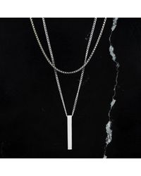 Rose Gold and Black Bar Necklace Set 