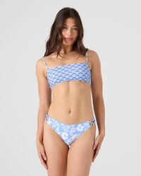 Roxy - Golden Glow Lace Up Bandeau Bikini Top - Lyst