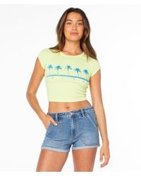 Roxy - Five Palm Stripe Tee - Lyst