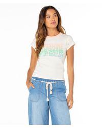 Roxy - Sandy Beaches 90S Baby Tee - Lyst