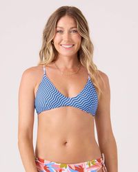 Roxy - Ripple Effect Reversible Athletic Triangle Bikini Top - Lyst