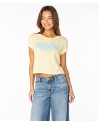 Roxy - Wave Riders Club Cropped Baby Tee - Lyst
