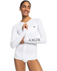 Roxy - New Essentials Long Sleeve Zipped Lycra Rashguard - Lyst