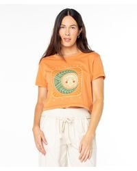 Roxy - Sol Y Luna Cropped Boxy Tee - Lyst