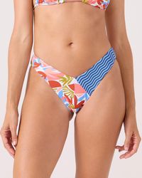 Roxy - Ripple Effect V Front Scoop Cheeky Bikini Bottom - Lyst