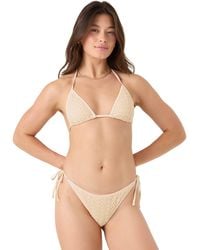 Roxy - Crochet Mini Tiki Triangle Bikini Top - Lyst