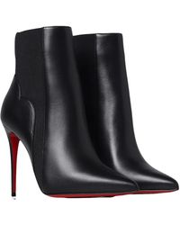 CHRISTIAN LOUBOUTIN Snakilta Corazon Red Spike Leather Ankle Boots Booties  36 at 1stDibs