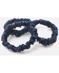 Krystell Barraza Midnight Silk Hair Ties - Blue
