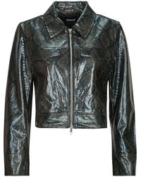 ONLY - Leather Jacket Onlparis Snake - Lyst