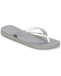 Havaianas - Brazil Mix Flip Flops (steel Grey/white/white) Women's Sandals - Lyst