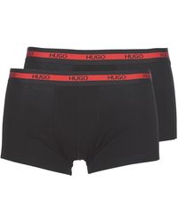 HUGO - Two-pack Of Logo-waistband Trunks In Stretch Cotton - Lyst