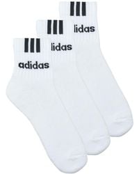 adidas - Socks 3-stripes Linear Half-crew Cushioned Socks 3 Pairs - Lyst