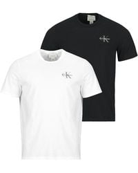 Calvin Klein - T Shirt Ss 30s Classic Micro Monologo Te X2 - Lyst