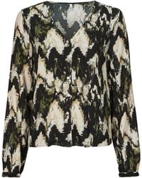 ONLY - Blouse Onljessie Fr L/s Button Top Cs Ptm - Lyst