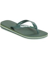 Havaianas - Brasil Logo Women's Flip Flops / Sandals (shoes) In Green - Lyst