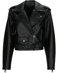 ONLY - Leather Jacket Onllouie Faux Leahter Biker Otw - Lyst