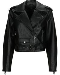 ONLY - Leather Jacket Onllouie Faux Leahter Biker Otw - Lyst