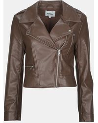 ONLY - Leather Jacket Onlcarmen Faux Leather - Lyst