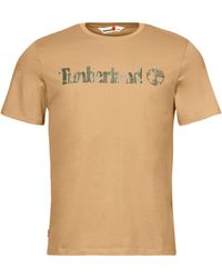 Timberland - T Shirt Camo Linear Logo Short Sleeve Tee - Lyst