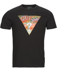 Guess - T Shirt Ss Bsc Abstract Tri Logo Tee - Lyst