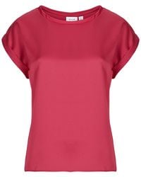 Vila - Blouse Viellette S/s Satin - Lyst