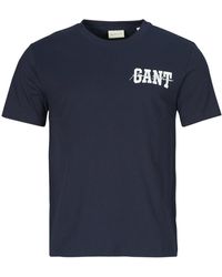 GANT - T Shirt Arch Script Ss T-shirt - Lyst