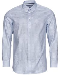 SELECTED - Long Sleeved Shirt Ethan Micro Motif Slim Fit - Lyst