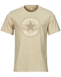 Converse - T Shirt Chuck Patch Tee Beach Stone / White - Lyst