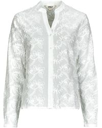 ONLY - Blouse Onlcarmen Fr L/s 3d Emb Shirt - Lyst